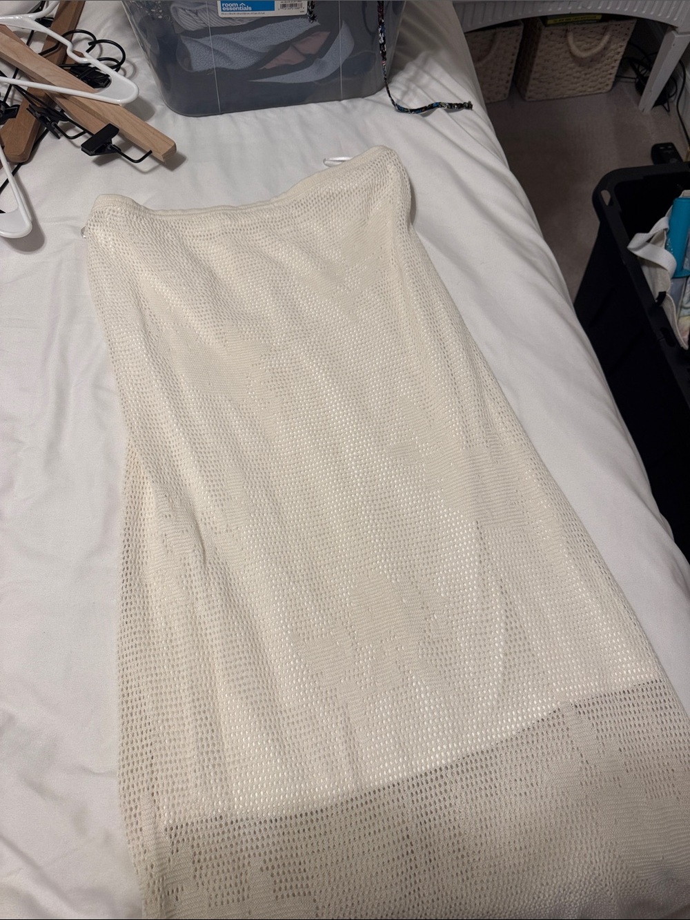 Altar'd State Cream Open-Weave Maxi Skirt